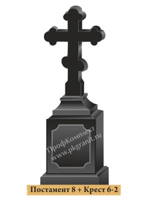 Памятник постамент №8 с крестом №6-2